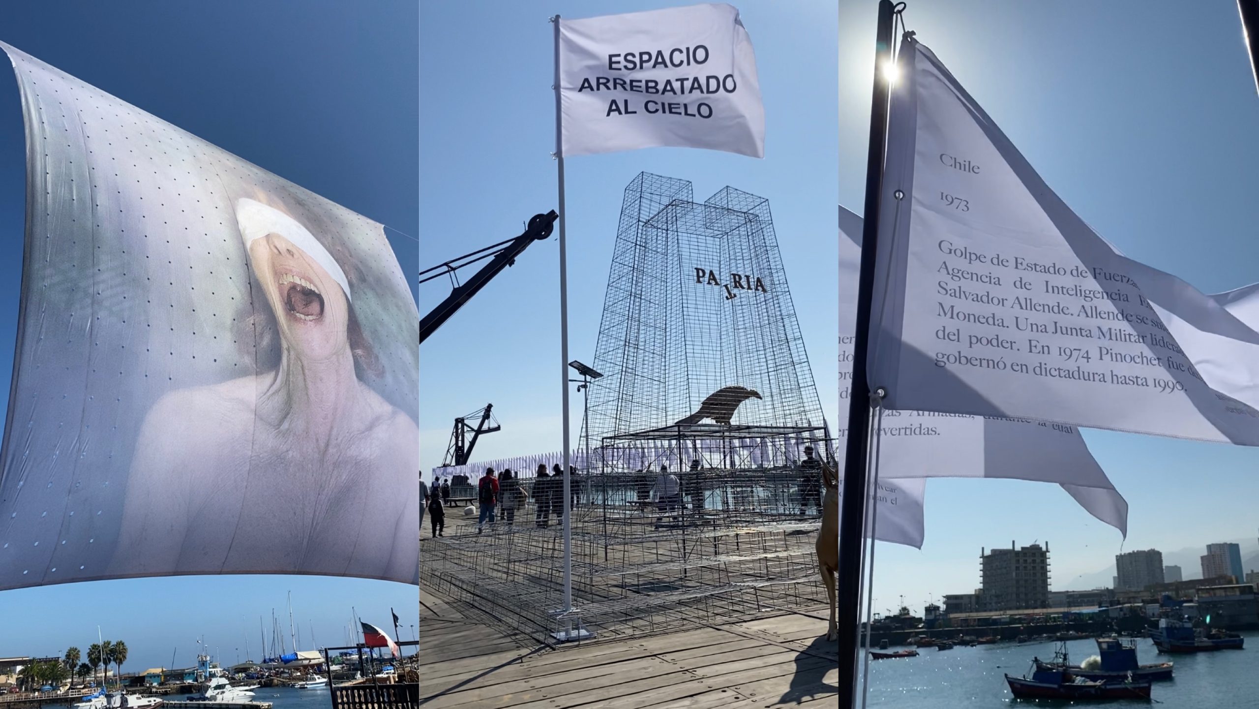 «Una clase de historia»: Inauguran las exposiciones Patria y Golpe en el Muelle Histórico de Antofagasta