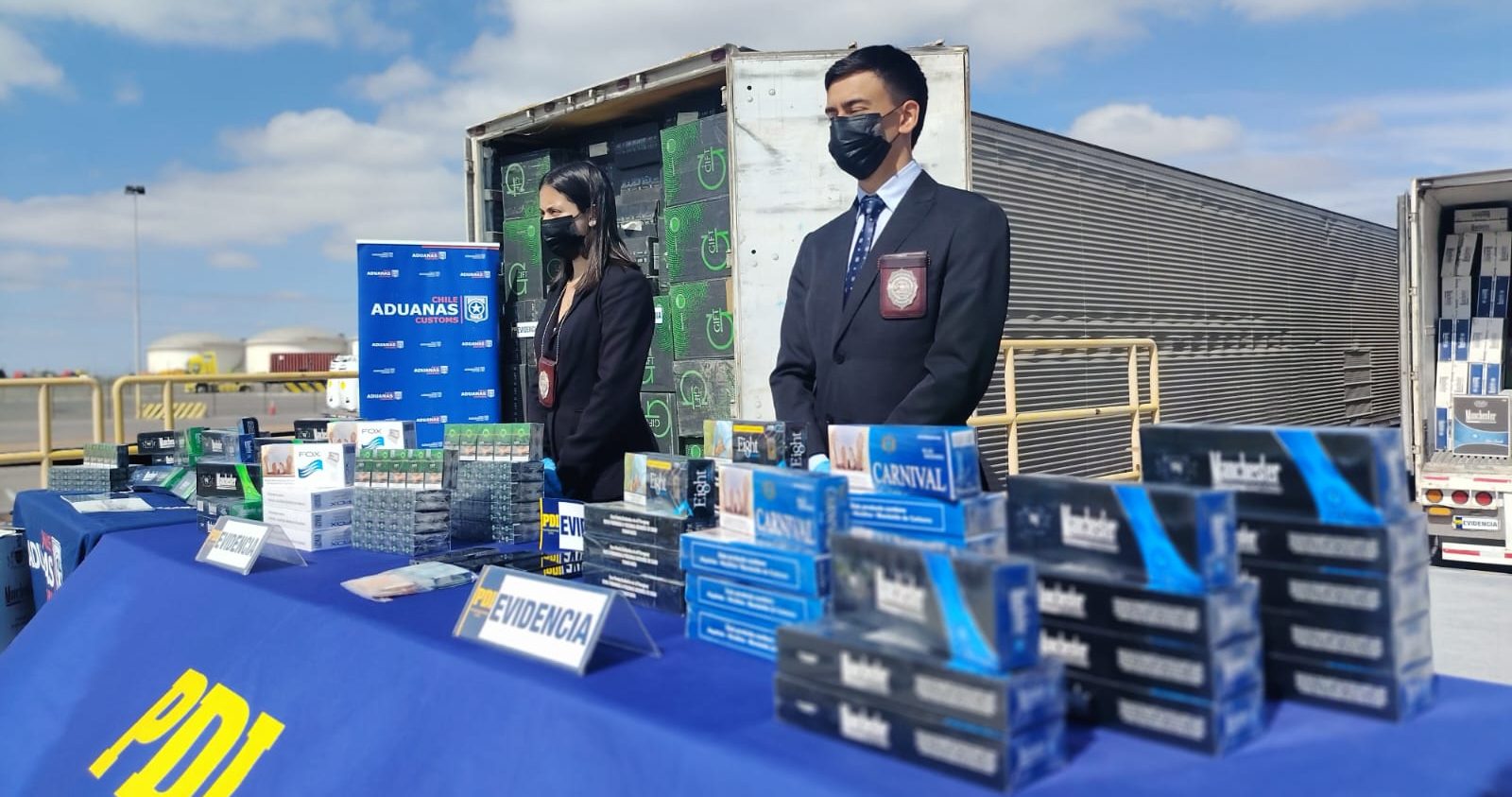 Operación “Extensión”: PDI Antofagasta decomisó histórico cargamento de 128 mil cartones de cigarrillos de contrabando